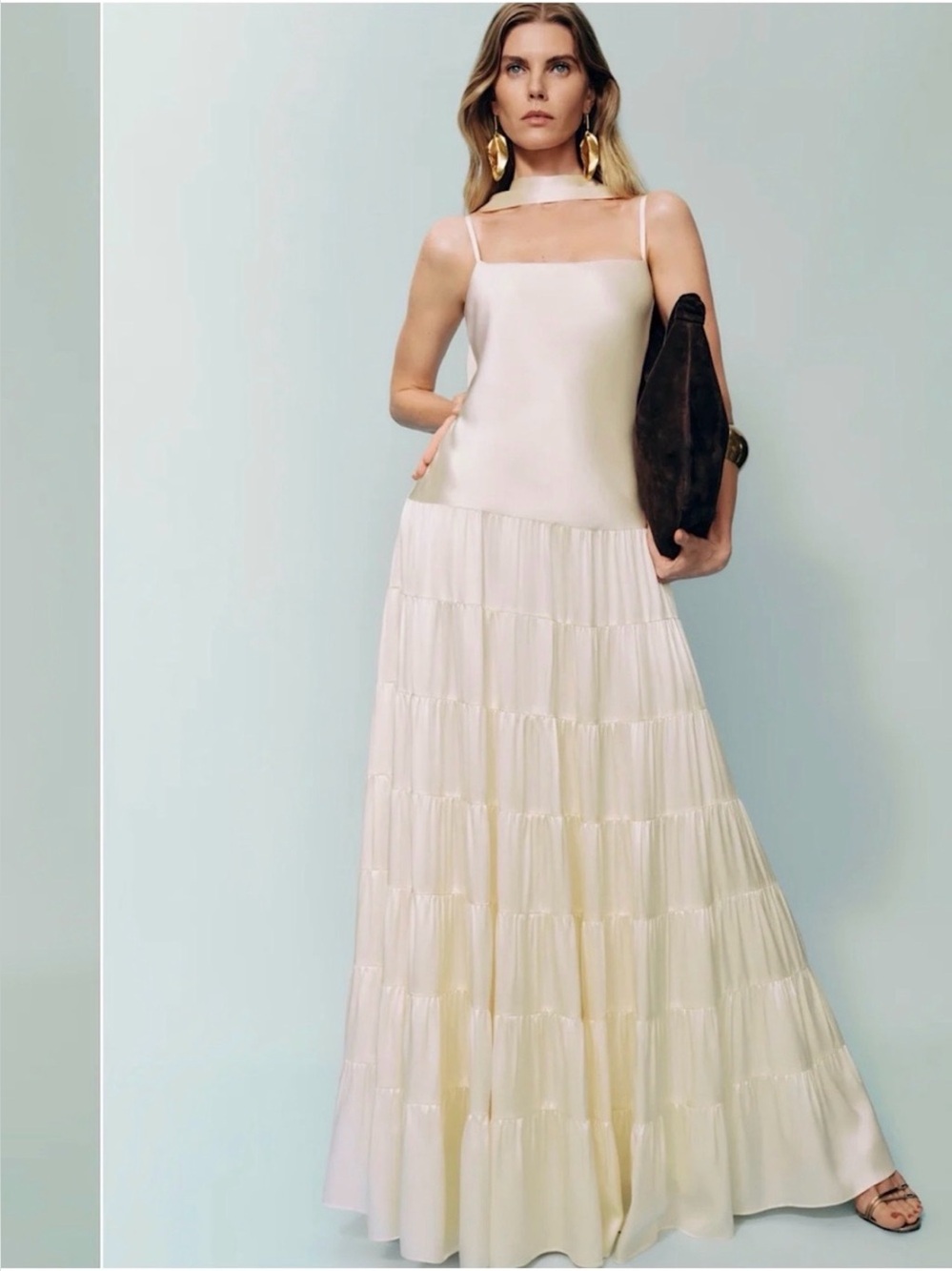 Reformation Agnes Silk Dress Ivory NWT Size 10 Wedding Bridal Maxi Gown